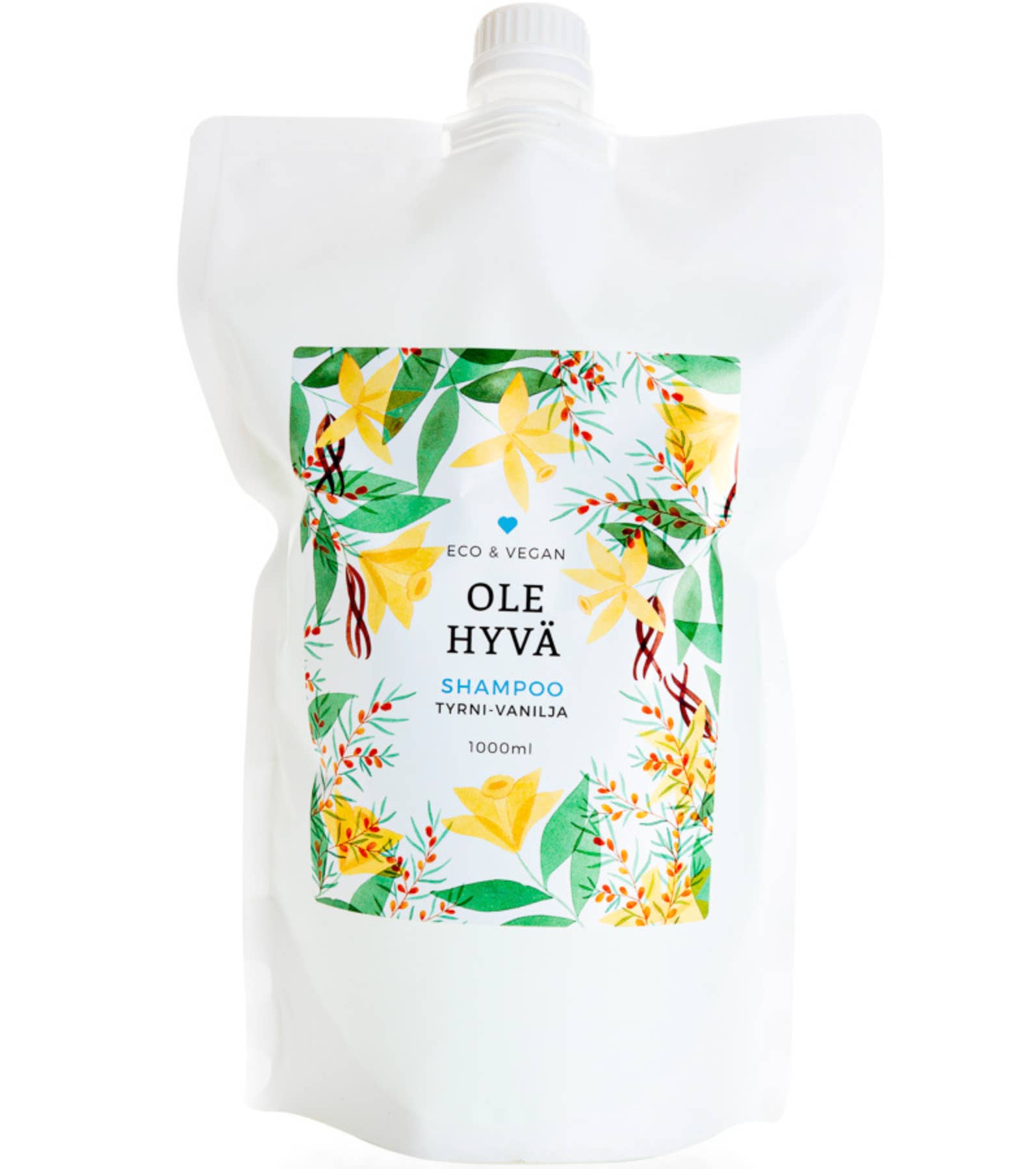 Ole Hyvä Metsä - Wholesale Hair Shampoo - Sea Buckthorn Vanilla Shampoo refill bag 1000ml
