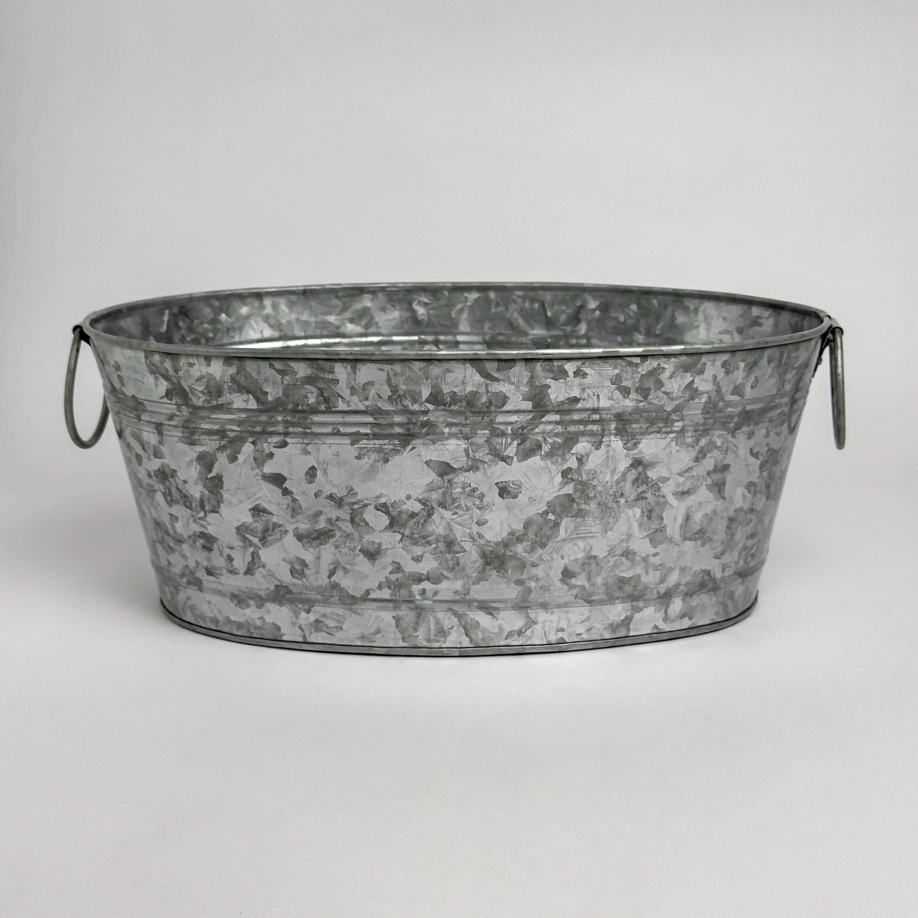 India Handicrafts Inc – wholesale Ishink – Galvaniserad oval liten balja – 40,6 cm x 25,4 cm x 16,5 cm1