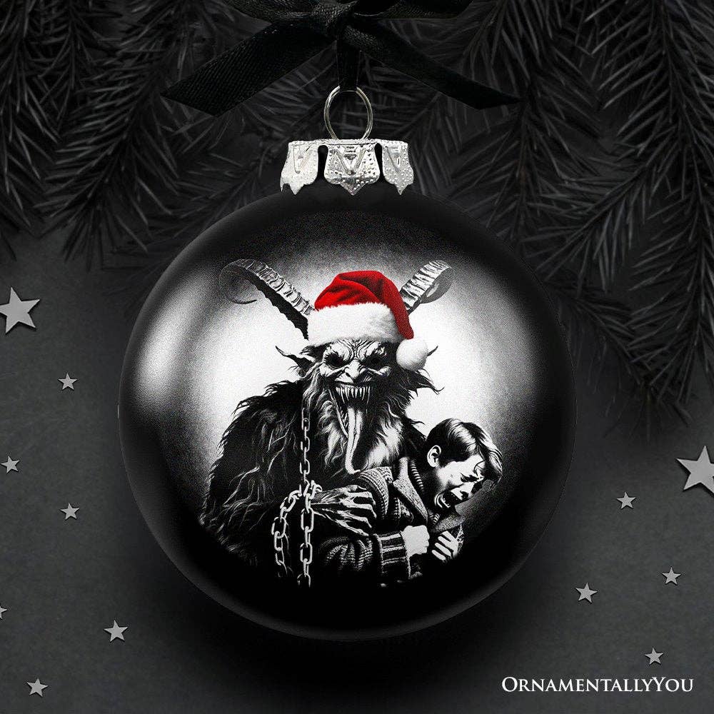 OrnamentallyYou - Wholesale Ornament - Krampus Christmas Spooky Portrait Glass Ornament