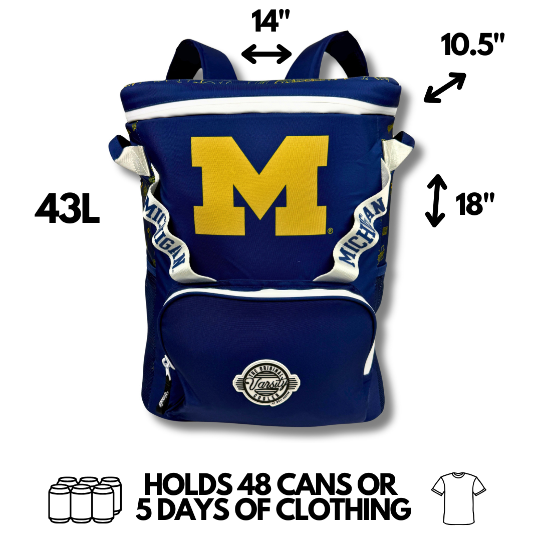 Varsity Cooler - Wholesale Cooler/Cooler Bag - University of Michigan Backpack Cooler2