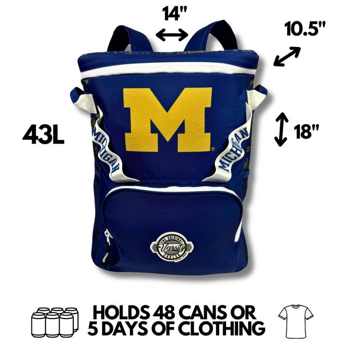 Varsity Cooler - Wholesale Cooler/Cooler Bag - University of Michigan Backpack Cooler2