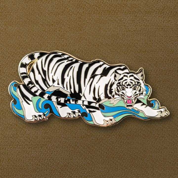 Baihu - The White Tiger Enamel Pin (LE500) for wholesale by Anima