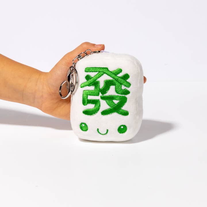 Porte-clés en peluche Fat Choy / Fa Cai / Dragon Vert pour la vente par Bo & Mei