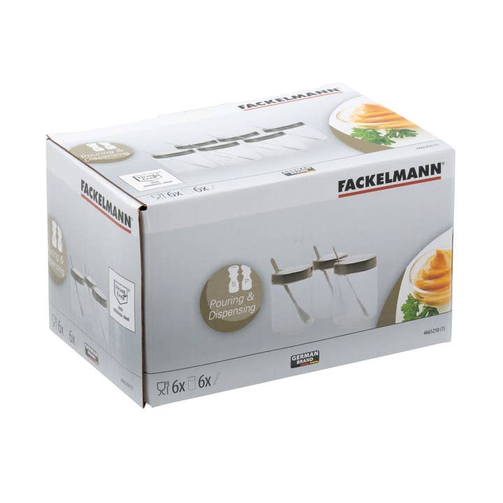 Lot de 6 pots à moutarde avec cuillère Fackelmann pour la vente par Fackelmann