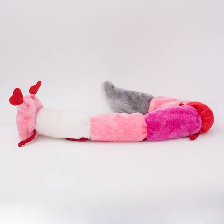 ZippyPaws - Wholesale Pet Plush Toy - Dog - Valentine's Caterpillar - Deluxe - Dog Toy