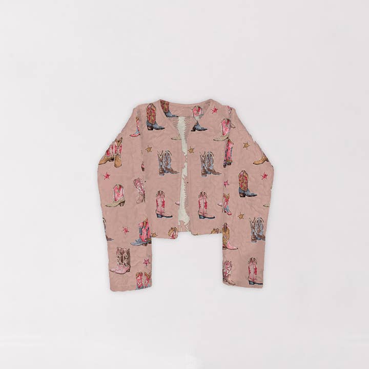 Ida Mae Home - Wholesale Jacket - Women's - Thunderbird Boots Rose Cropped Quilted Jacket