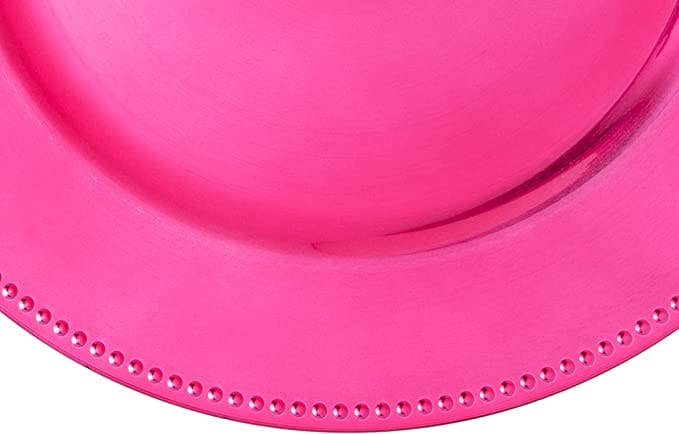 Portofino International Trading, USA - Vente Assiette de présentation - Plaque de chargement en plastique Beaded Edge 13" - Magenta1