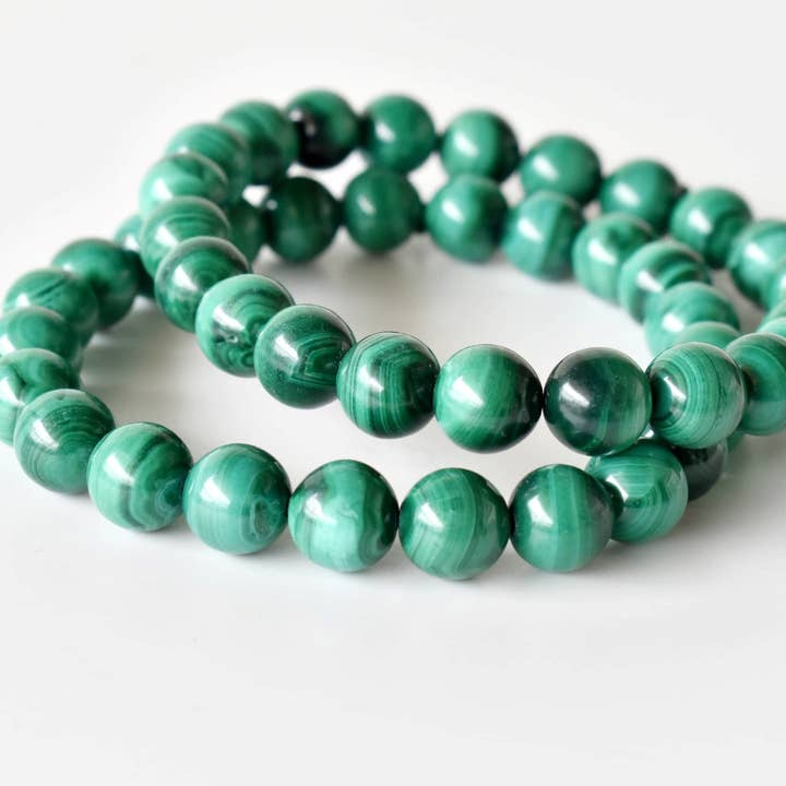 Soothing Crystals - Vente Bracelet de perles - Bracelet de guérison | Malachite synthétique | Bracelet en pierres précieuses10