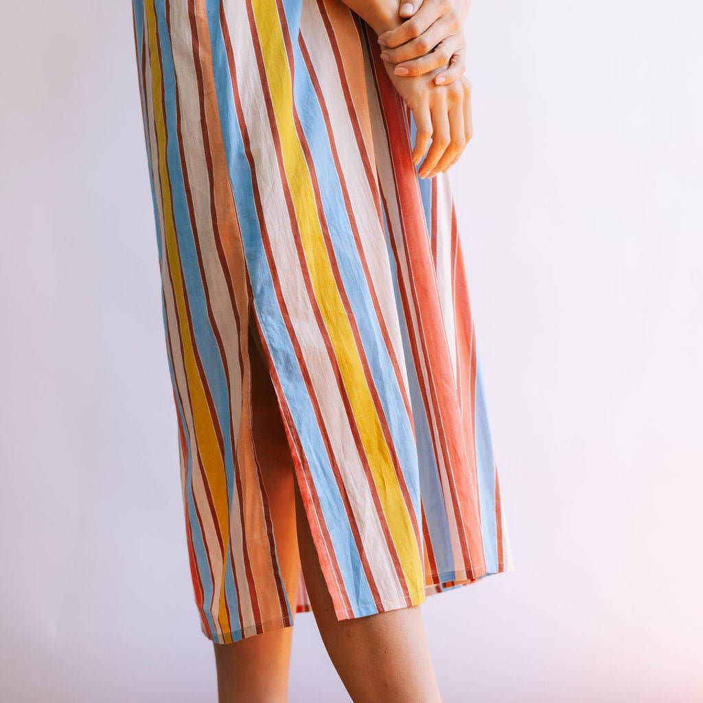 Sunshine Tienda – Großhandel Kleid – Damen – Wasserflugzeug Streifen Insel Kleid2