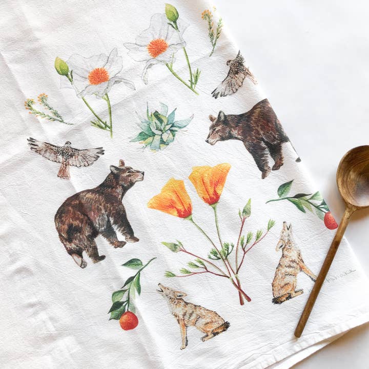 Heartshake Studios - Wholesale Tea Towel - Ojai California Tea Towel1