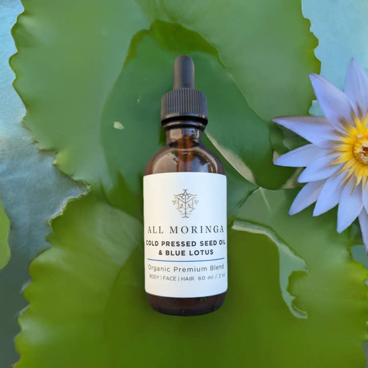 All Moringa – Óleo facial por atacado – Óleo Orgânico Puro de Semente de Moringa Extrato a Frio com Absoluto de Lótus Azul para Rosto, Corpo e Cabelo3