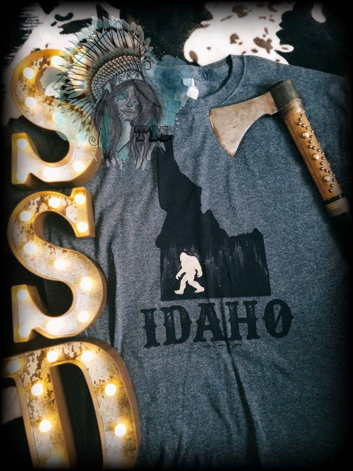 Idaho Squatch Tee for wholesale by Sassy Sioux Design LLC