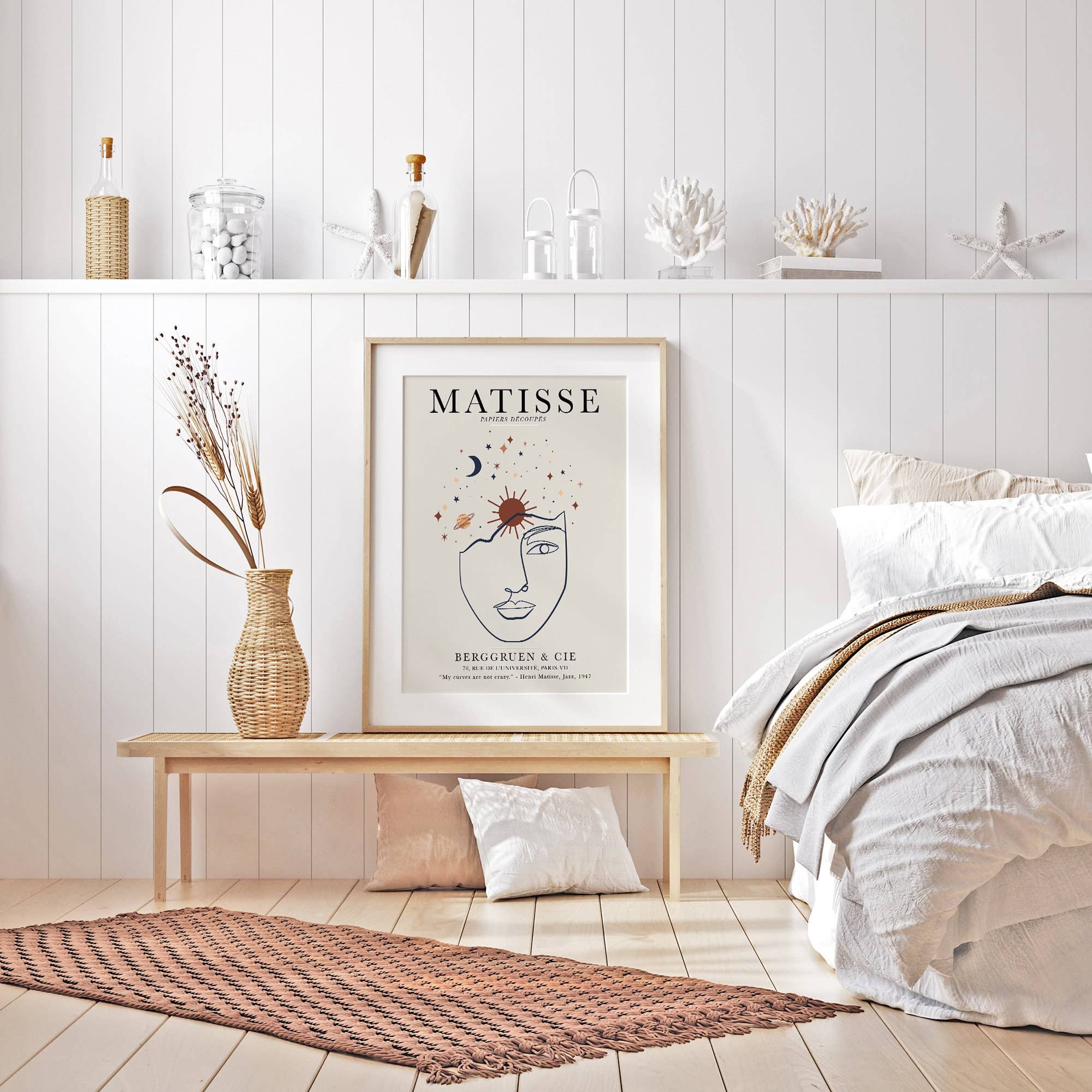 Sugar & Canvas – Engroshandel Kunsttryk – Henri Matisse Single Line Kvinde Face Vintage Plakat Linje Art Print | Matisse Print, Matisse Plakat, Berggruen og Cie, Papiers Decoupes #M738