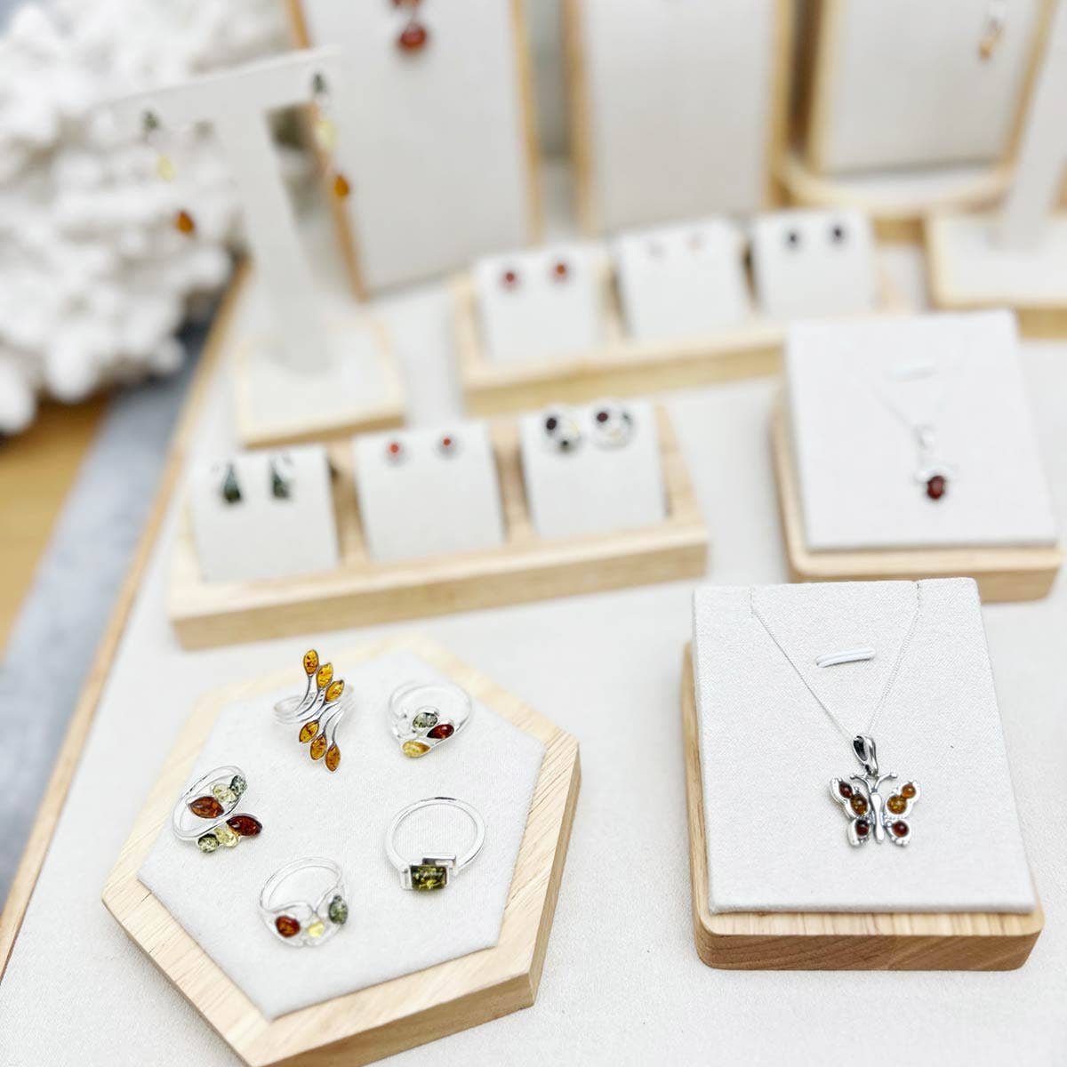 SilverAmber Jewellery - Wholesale Jewelry Set - 925 Sterling Silver & Genuine Baltic Amber Jewellery Starter Pack - SP111