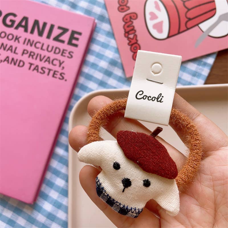 Tourtiwi - Wholesale Hair Tie - Kids - Cute animal hair band, cotton checkered hair tie7