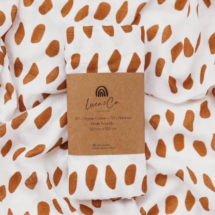 Luca & Co - Wholesale Swaddle – Baby - Ochre Swaddle4