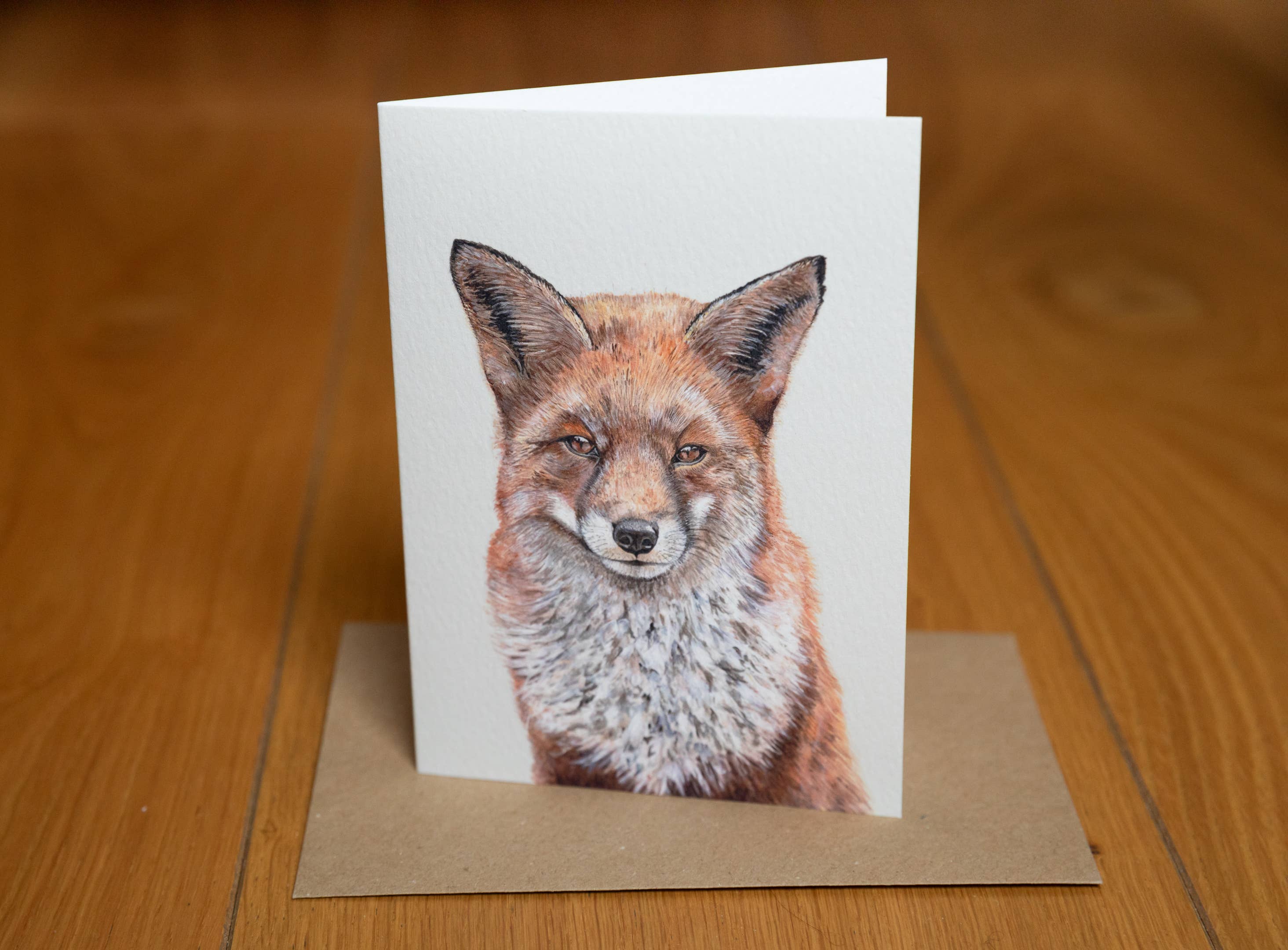 Tracey Parsons Art – wholesale Everyday greeting card – Red Fox A6 Greeting Card - Blank 1