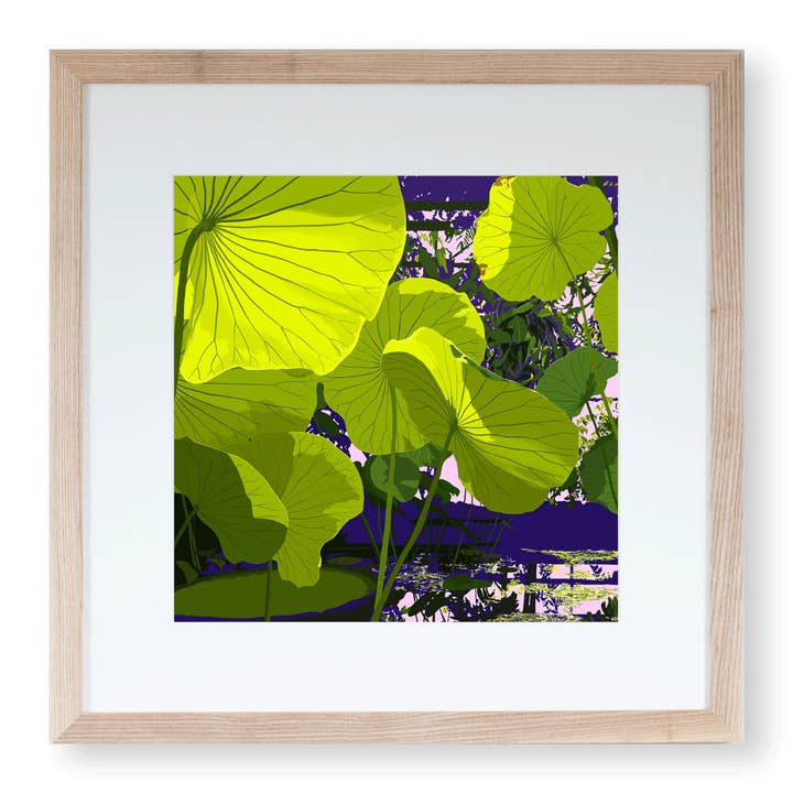 Art Print ‘Sunlight Through Lotus’ 30 x 30 cm for wholesale by Rosie Reiter