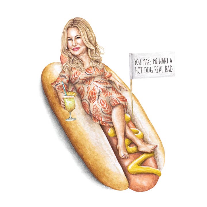 Celebs on Sandwiches - Wholesale Art Print - Jennifer Coolidge - Watercolor Print