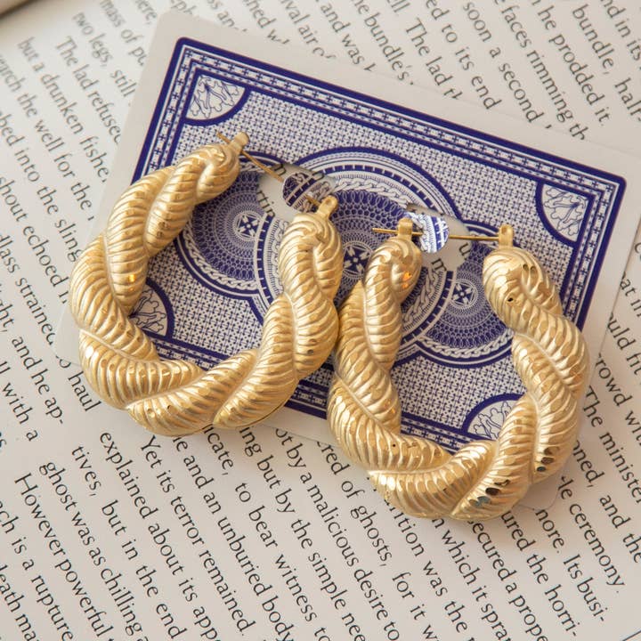 Vintage Jumbo Gold Hoops for wholesale by Kindred Objects