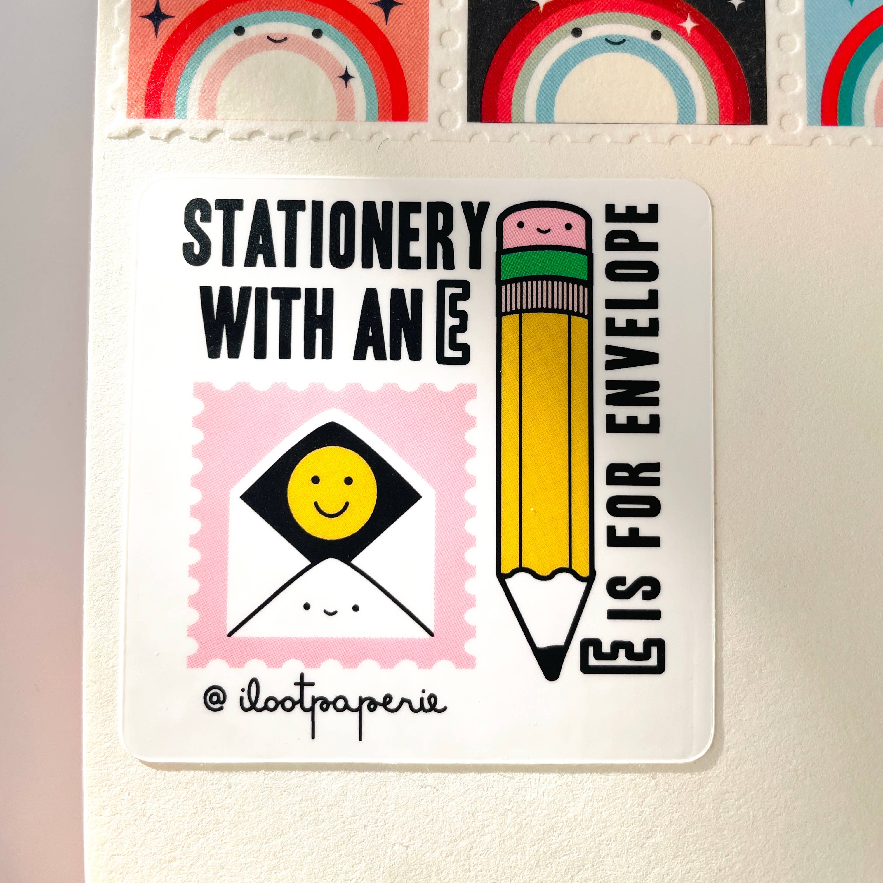 ILOOTPAPERIE - Wholesale Sticker - Stationery with an E Matte Vinyl Sticker 0