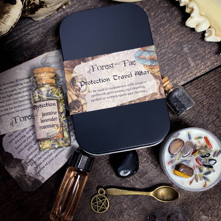 of Forest and Fae - Wholesale Meditation Supplies - Protection Travel Altar • Witch kit for rituals & spells DIY