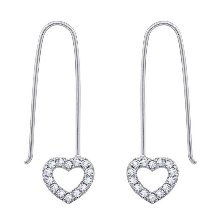 Aros ovalados con pavé en forma de corazón para venta al por mayor de GEMOUR