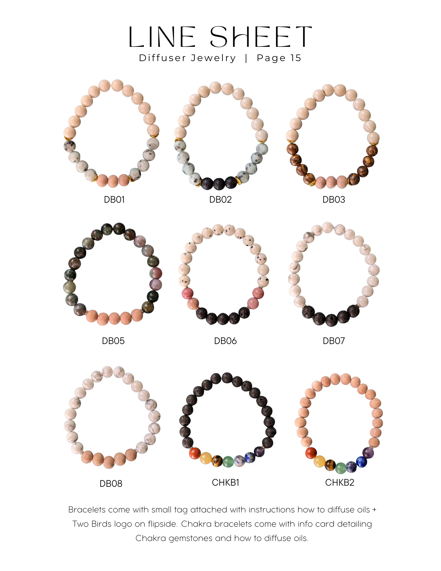 Two Birds Eco Shop - Wholesale Aromatherapy Bracelet - Chakra Gemstone Bracelet with Lava Rock Diffuser Beads6