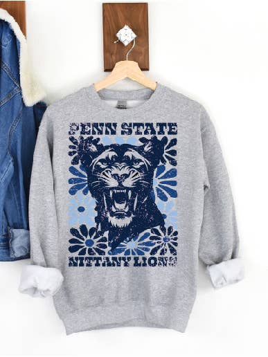 BB Subs and Screens - Wholesale Graphic Sweatshirt - Women's - Penn State Nittany Lions Groovy Floral Sweatshirt