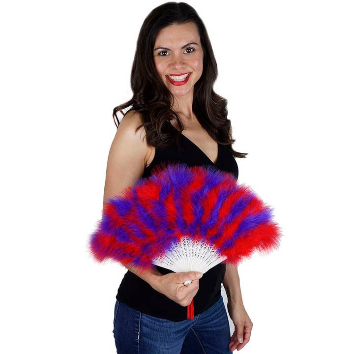 Sectionnel d'éventail en plumes de marabout - Rouge/Régal pour la vente par Zucker Feather Products