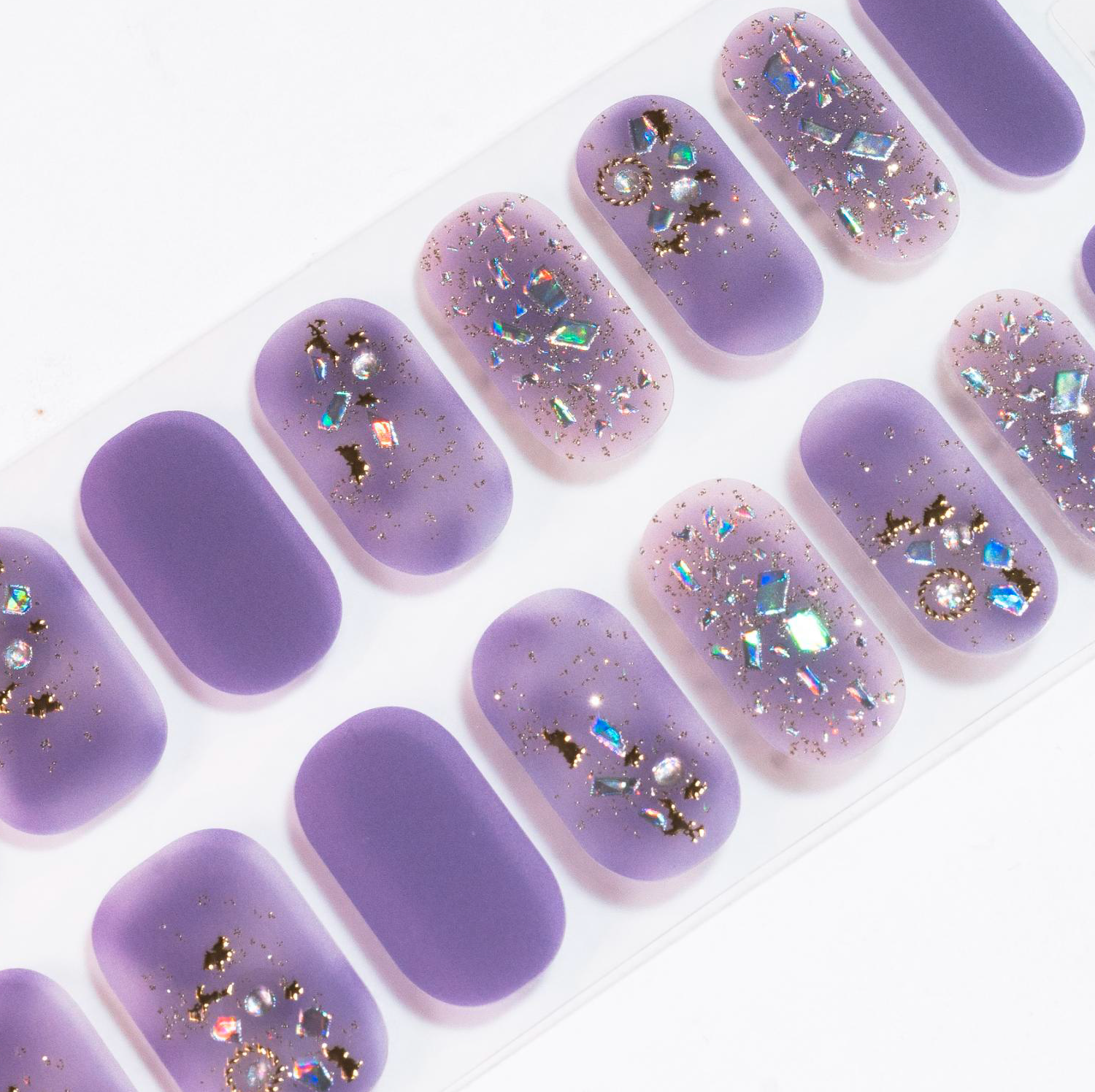 Candied Nails – Großhandel Nailart/Nagelsticker – Lila Glitzer Gel Nägel1