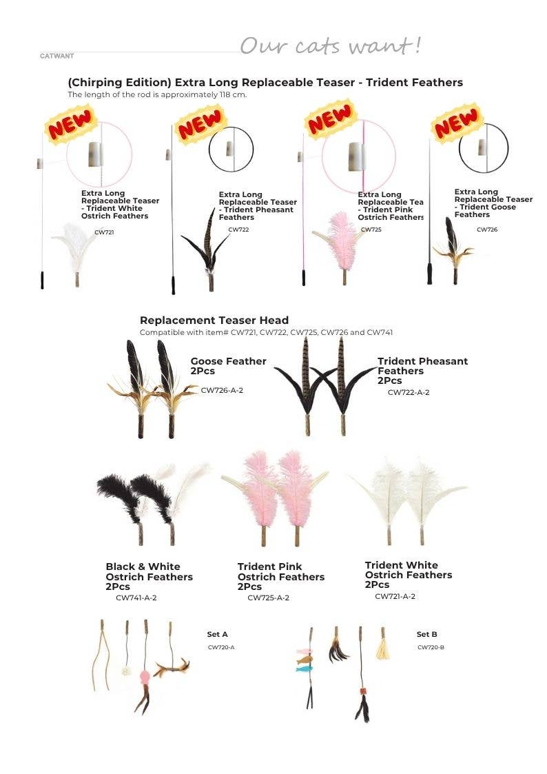 CATWANT – Brinquedo - Gato por atacado – Teaser Extra Longo Substituível - Nova Edição Chilreante14