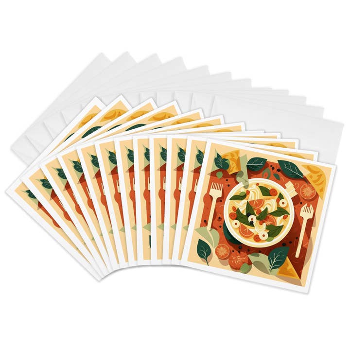 3dRose, Salatillustration i midcentury-design, Kort for engroshandel hos 3dRose