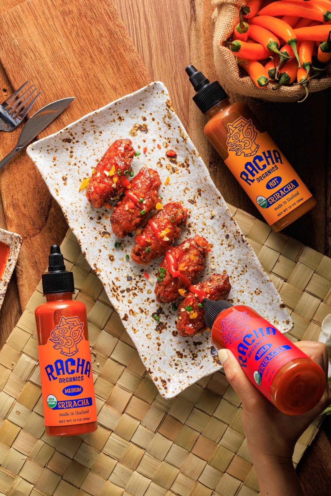 Racha Organics - Wholesale Hot Sauce - Organic Mild (RED) Sriracha Sauce3