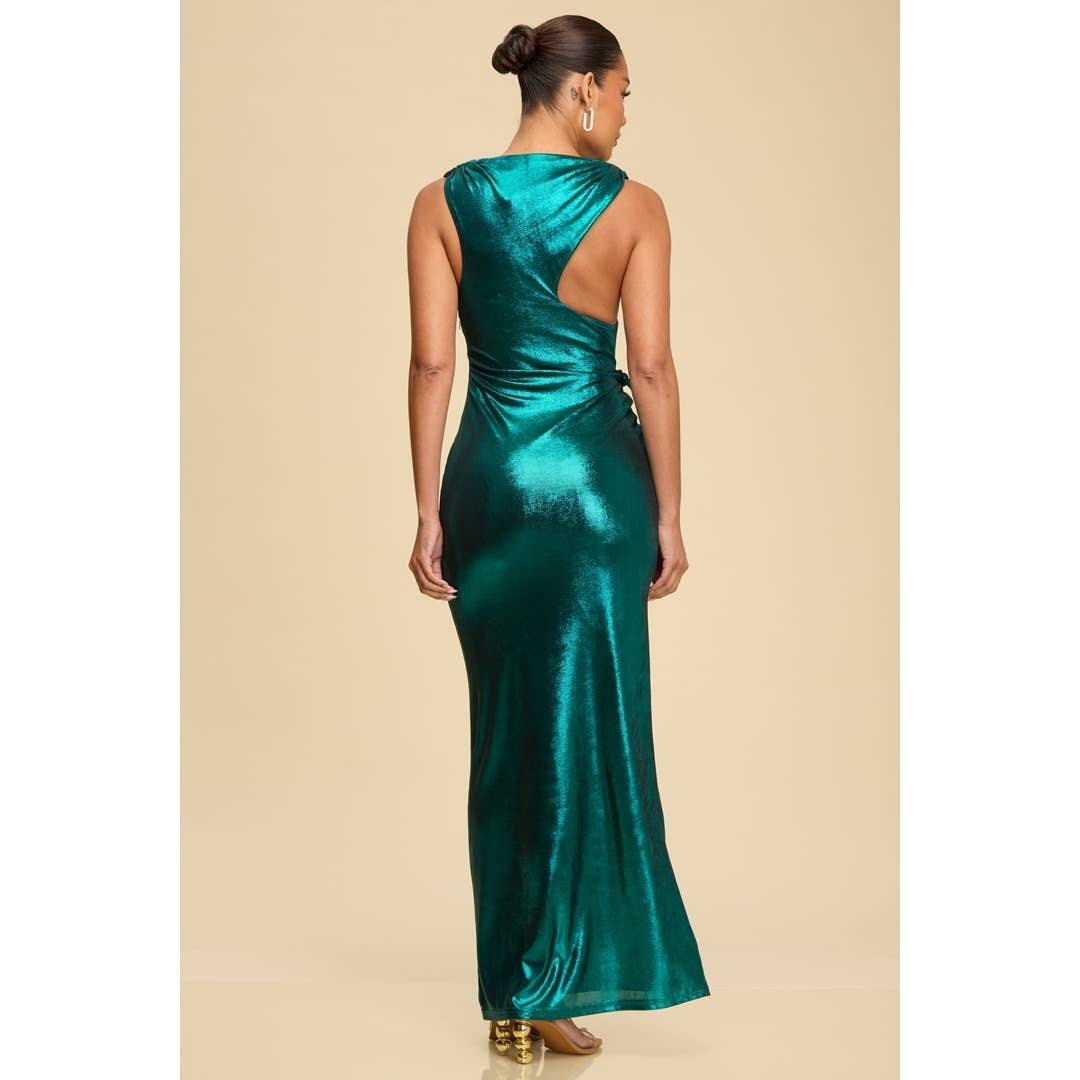 Luxxel – wholesale Dress – Women's – COWL SIDE TIE KNOT JERSEY DRESS3