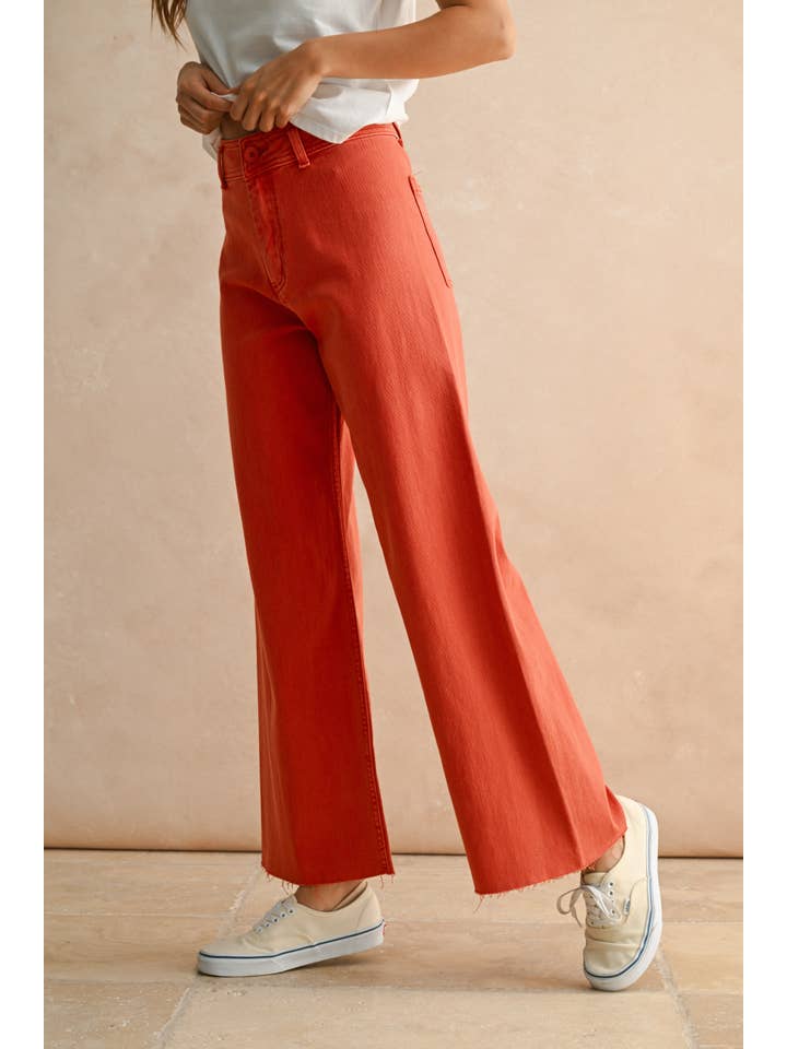 MIOU MUSE - Vente Jean – femme - Pantalon en denim droit à jambes larges MMP62321