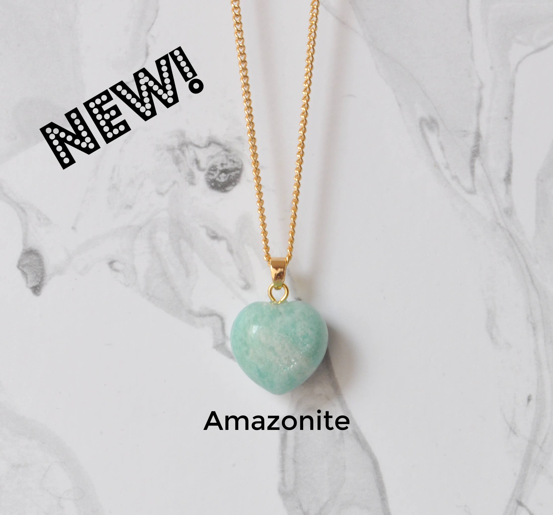 Libby & Smee - Wholesale Pendant/Charm Necklace - Crystal Gemstone Heart Necklace on Gold Chain6