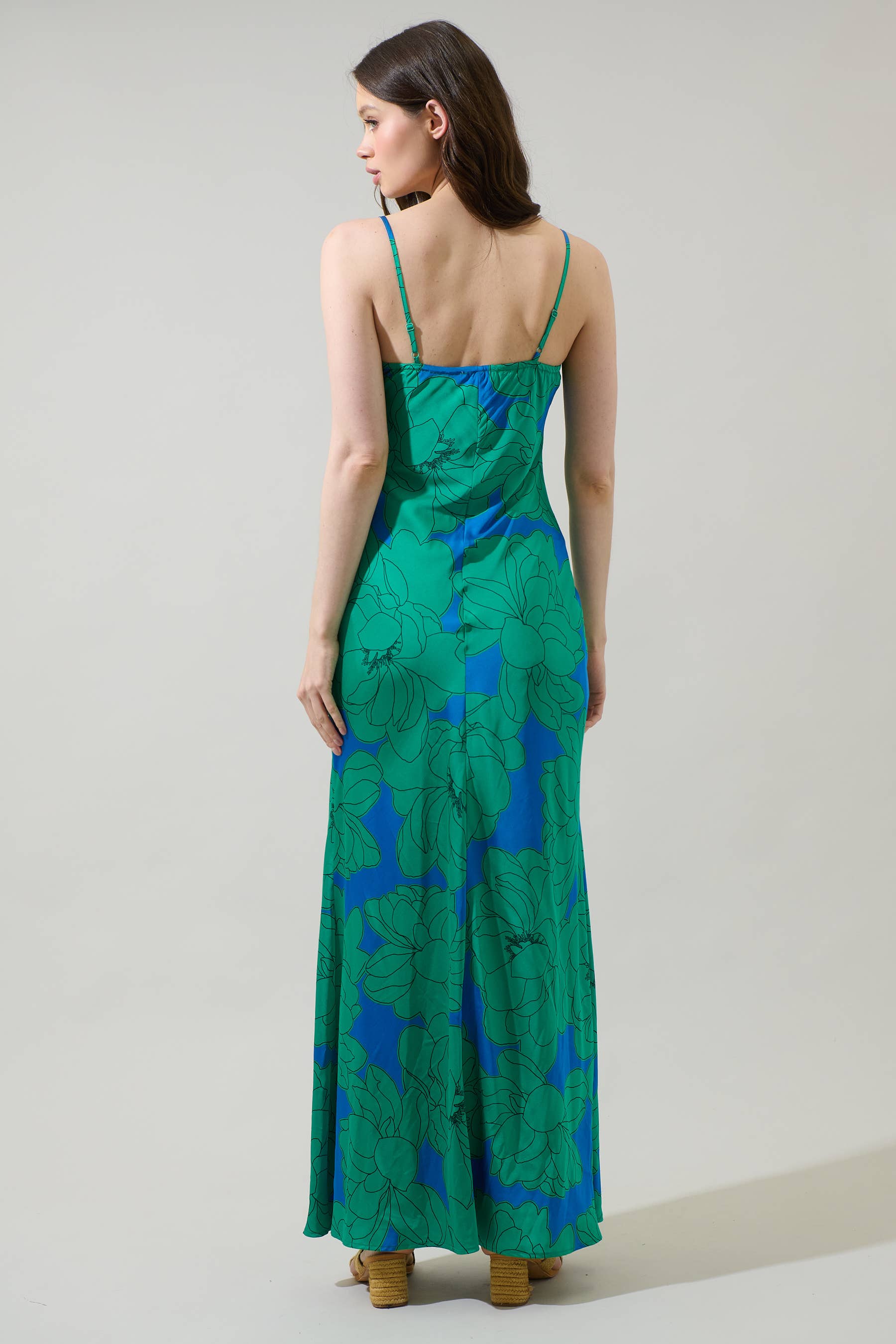 BLUE GREEN Morgany Floral Tirza Maxi Dress for wholesale on Faire1