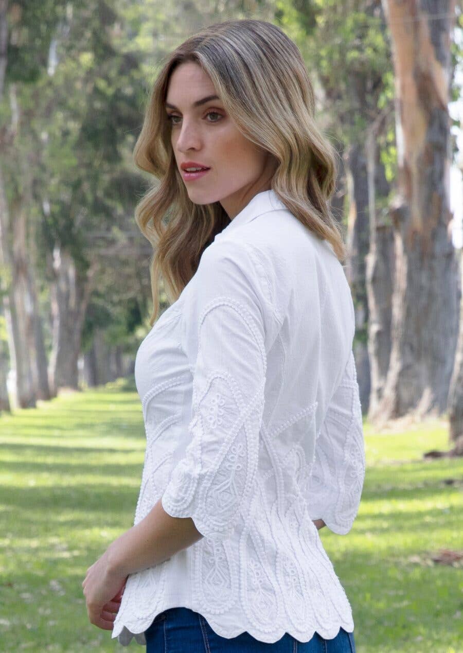 White Agnes Cotton Blouse for wholesale on Faire1