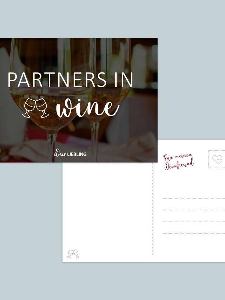 Postal "Partners in wine" por atacado de WeinLIEBLING