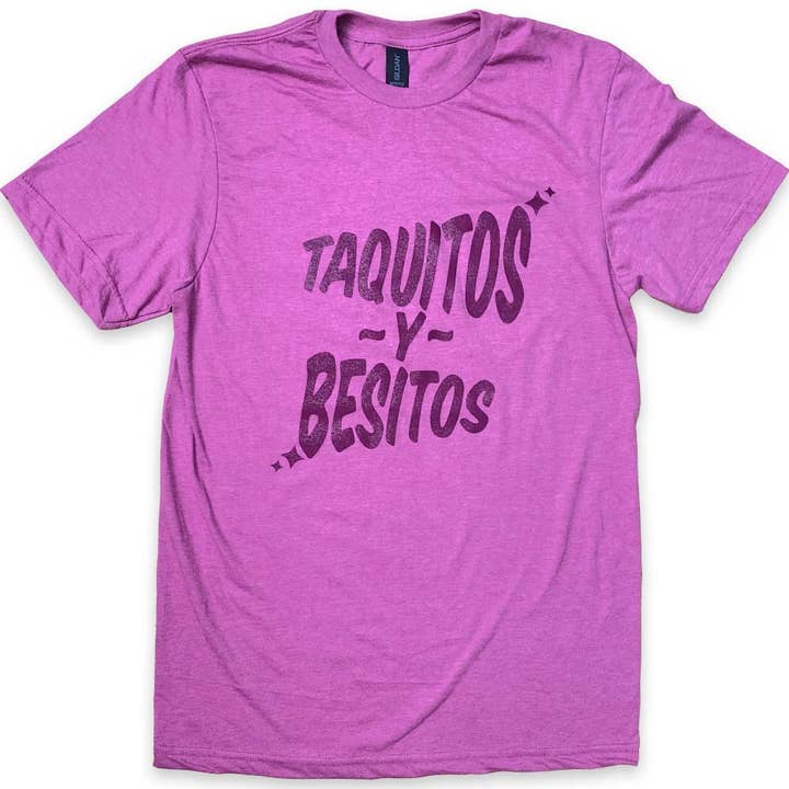 Taquitos y Besitos Unisex Adult Poly-Cotton Tee for wholesale by BarbacoApparel
