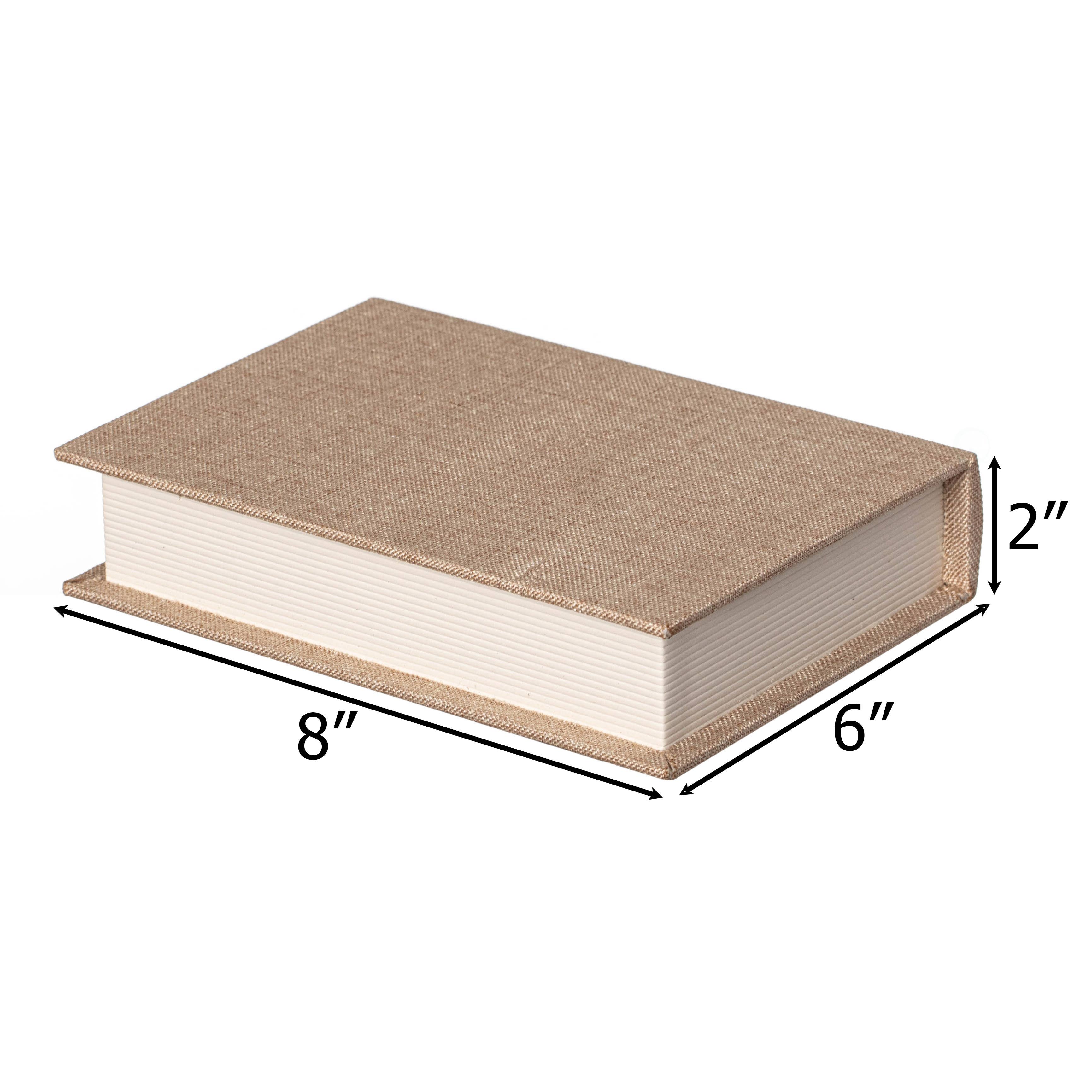 Quickway Imports - Wholesale Decorative Box - Vintiquewise 8" Classic Linen-Covered MDF Book Box4