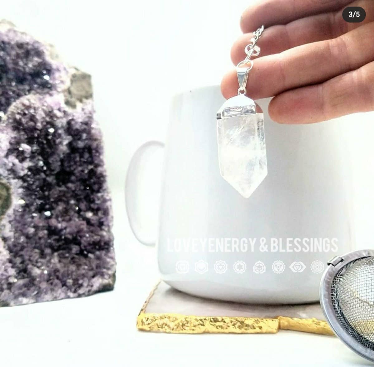 Loveyenergy & Blessings - Wholesale Theevergiet/infuser - Kwartskristal thee-ei, kristallen infuser losse bladthee2