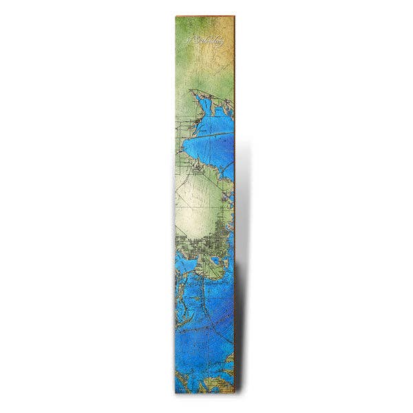 St. Petersburg, Florida Map | Wall Art Print on Real Wood for wholesale by Mill Wood Art