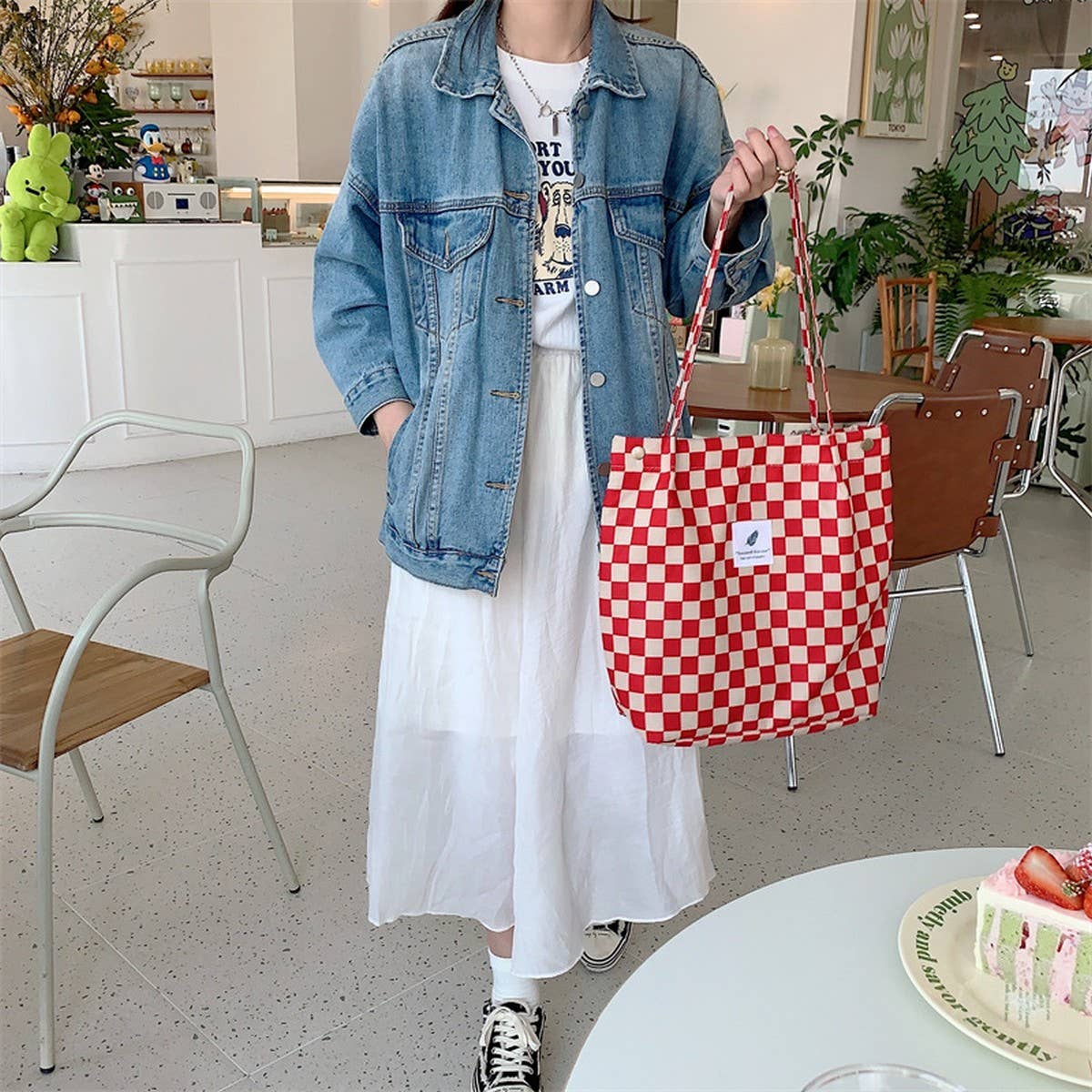 NINEXIS - Wholesale Tote Bag - Women's - CWAB3899_CORDUROY SNAP-BUTTON LARGE-CAPACITY SHOULDER BAG16