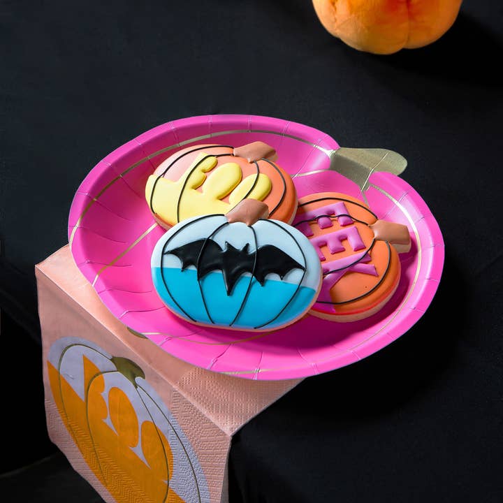 Talking Tables USA - Wholesale Disposable Plate - Halloween Pumpkin Plates | 8 Pack | Fall Decor |
