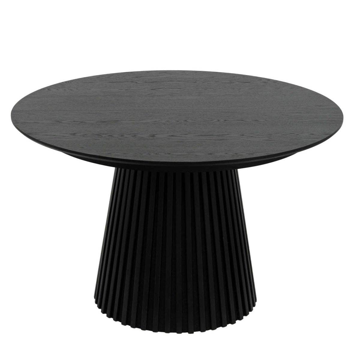Furnhouse - Venta al por mayor Mesas auxiliares - Mesa de comedor redonda extensible Svendborg ø120/220 cm - Roble negro3