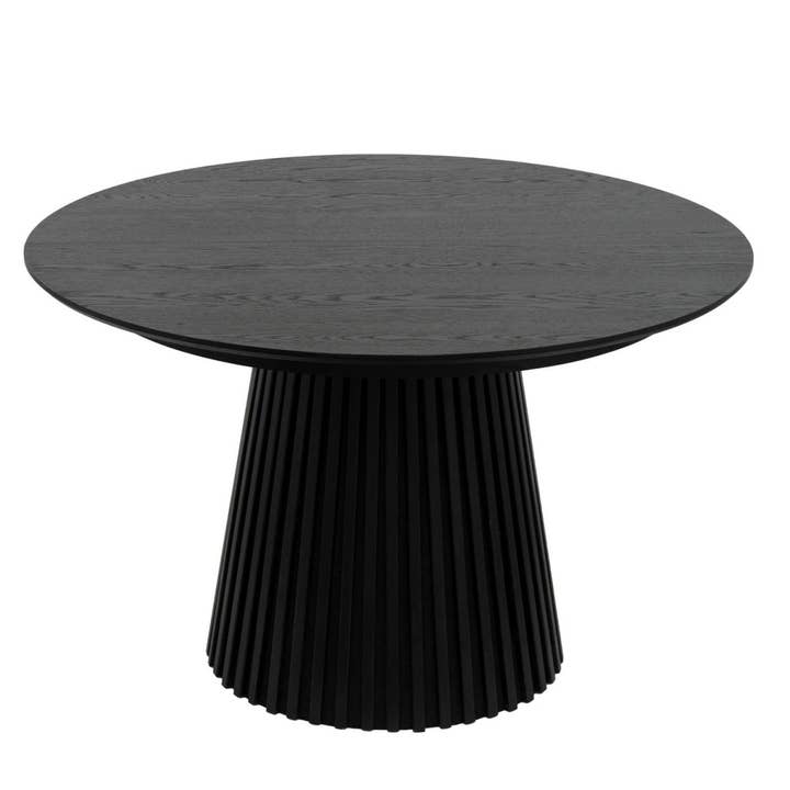 Furnhouse - Venta al por mayor Mesas auxiliares - Mesa de comedor redonda extensible Svendborg ø120/220 cm - Roble negro3