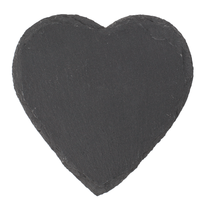 Out of the blue KG - Wholesale Coasters - Slate coaster, heart, ca. 10 cm, Set of 4 pcs1