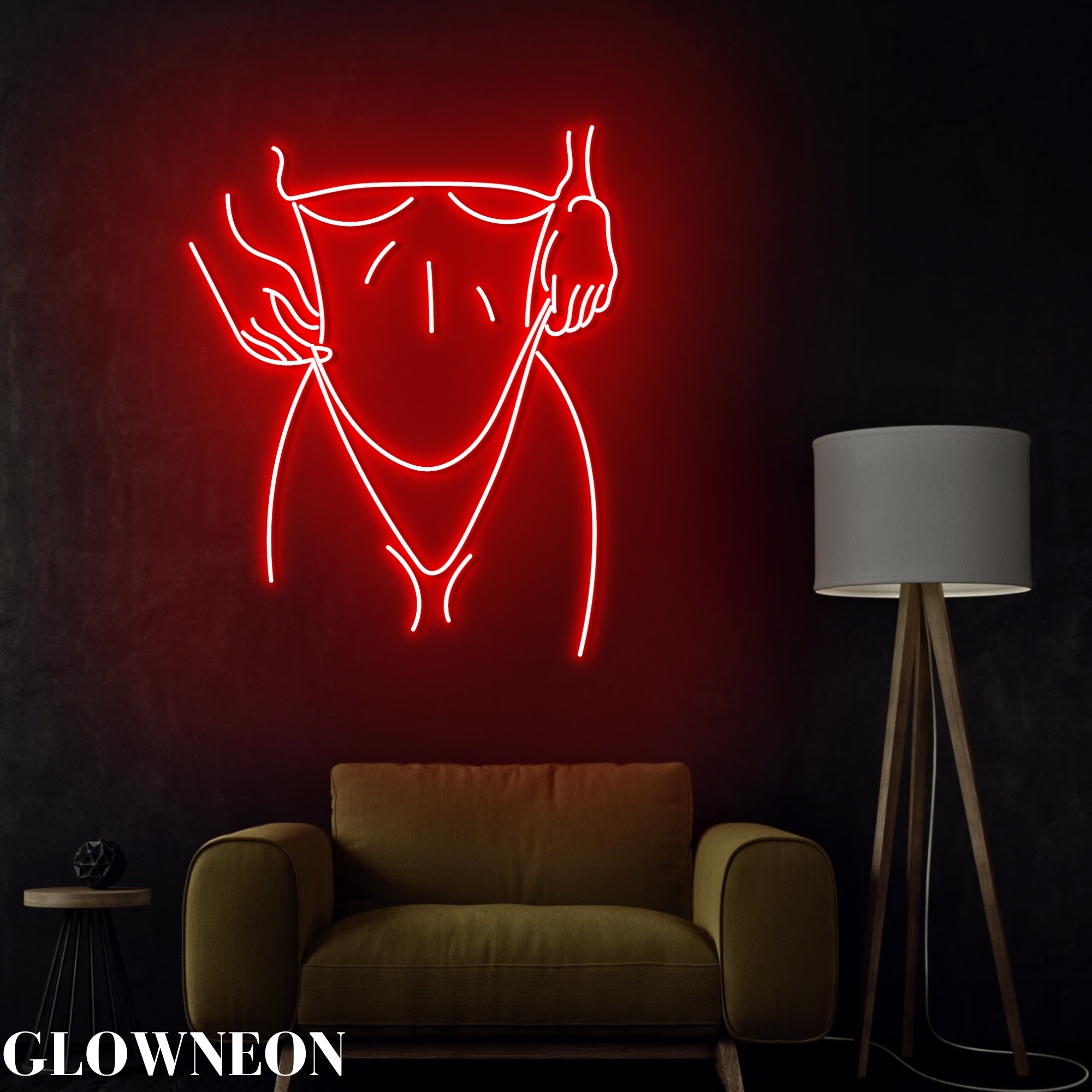 Glow Neon - Wholesale Wall Sign - Body Girl Sexy Line Art, Sexy Woman Body Pose Neon Led Light2